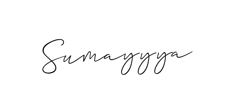 Also You can easily find your signature by using the search form. We will create Sumayyya name handwritten signature images for you free of cost using Allison_Script sign style. Sumayyya signature style 2 images and pictures png