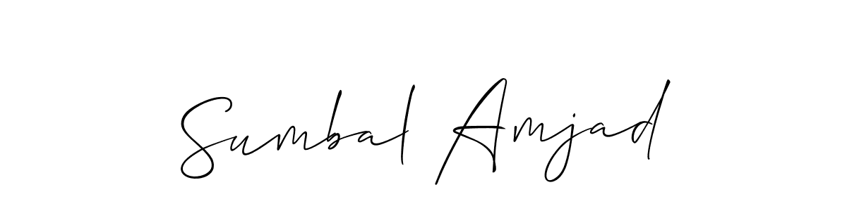 You should practise on your own different ways (Allison_Script) to write your name (Sumbal Amjad) in signature. don't let someone else do it for you. Sumbal Amjad signature style 2 images and pictures png