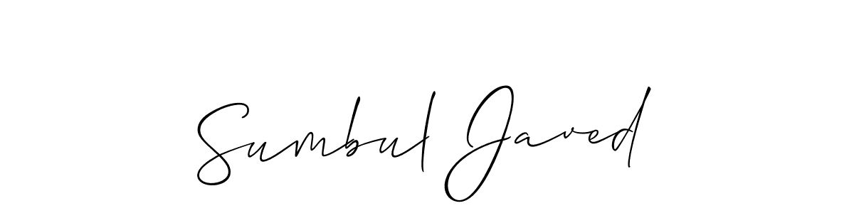 Create a beautiful signature design for name Sumbul Javed. With this signature (Allison_Script) fonts, you can make a handwritten signature for free. Sumbul Javed signature style 2 images and pictures png