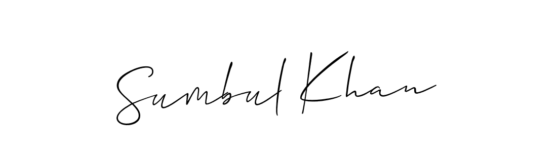 Create a beautiful signature design for name Sumbul Khan. With this signature (Allison_Script) fonts, you can make a handwritten signature for free. Sumbul Khan signature style 2 images and pictures png
