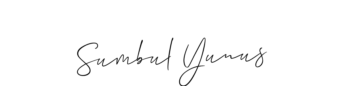 The best way (Allison_Script) to make a short signature is to pick only two or three words in your name. The name Sumbul Yunus include a total of six letters. For converting this name. Sumbul Yunus signature style 2 images and pictures png
