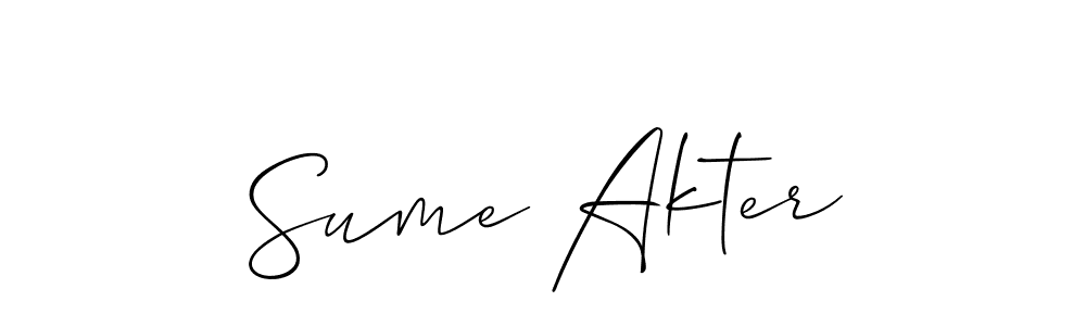 Also we have Sume Akter name is the best signature style. Create professional handwritten signature collection using Allison_Script autograph style. Sume Akter signature style 2 images and pictures png