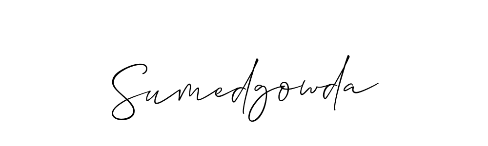 Also we have Sumedgowda name is the best signature style. Create professional handwritten signature collection using Allison_Script autograph style. Sumedgowda signature style 2 images and pictures png