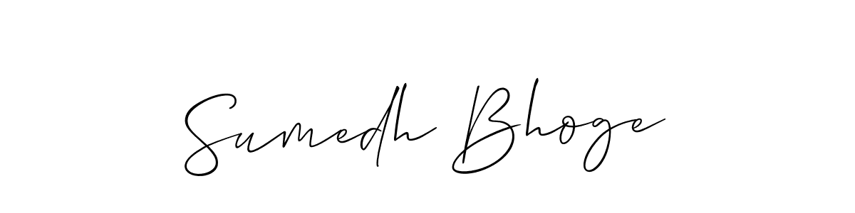 Make a beautiful signature design for name Sumedh Bhoge. With this signature (Allison_Script) style, you can create a handwritten signature for free. Sumedh Bhoge signature style 2 images and pictures png