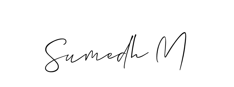 Also You can easily find your signature by using the search form. We will create Sumedh M name handwritten signature images for you free of cost using Allison_Script sign style. Sumedh M signature style 2 images and pictures png