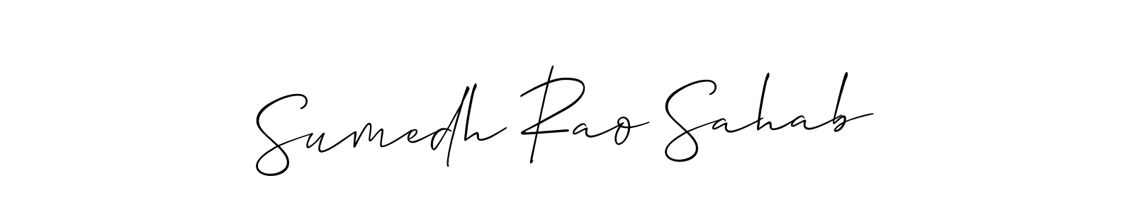 Similarly Allison_Script is the best handwritten signature design. Signature creator online .You can use it as an online autograph creator for name Sumedh Rao Sahab. Sumedh Rao Sahab signature style 2 images and pictures png