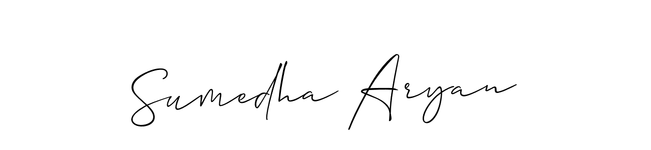 Allison_Script is a professional signature style that is perfect for those who want to add a touch of class to their signature. It is also a great choice for those who want to make their signature more unique. Get Sumedha Aryan name to fancy signature for free. Sumedha Aryan signature style 2 images and pictures png