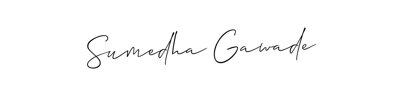 It looks lik you need a new signature style for name Sumedha Gawade. Design unique handwritten (Allison_Script) signature with our free signature maker in just a few clicks. Sumedha Gawade signature style 2 images and pictures png