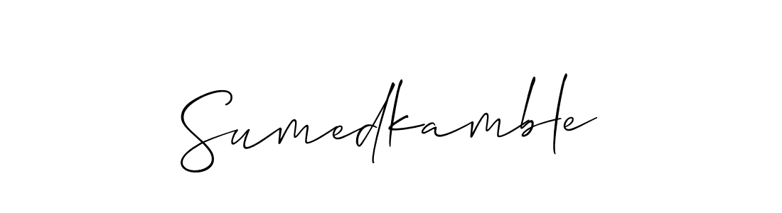 Create a beautiful signature design for name Sumedkamble. With this signature (Allison_Script) fonts, you can make a handwritten signature for free. Sumedkamble signature style 2 images and pictures png