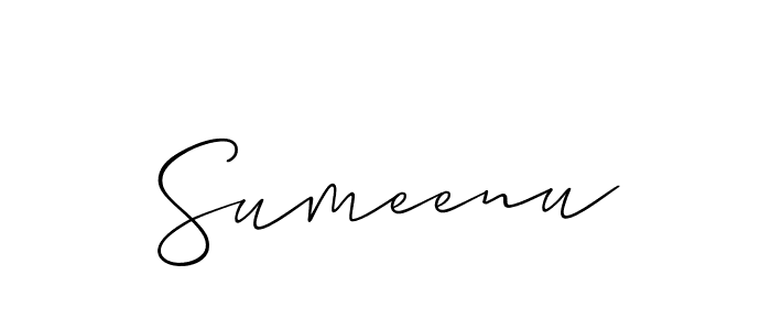 How to make Sumeenu name signature. Use Allison_Script style for creating short signs online. This is the latest handwritten sign. Sumeenu signature style 2 images and pictures png