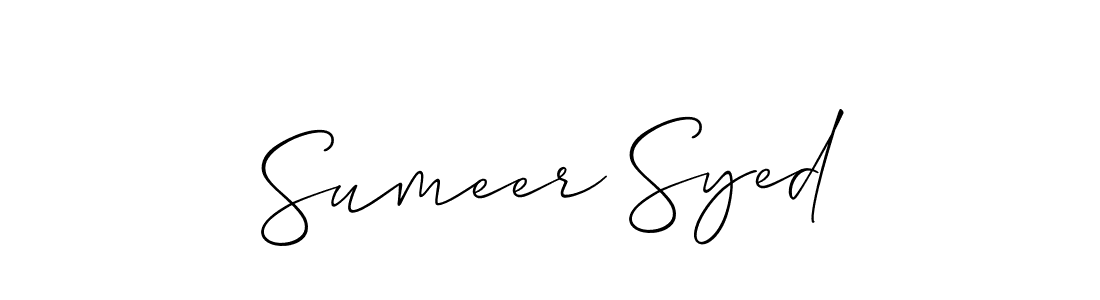 Design your own signature with our free online signature maker. With this signature software, you can create a handwritten (Allison_Script) signature for name Sumeer Syed. Sumeer Syed signature style 2 images and pictures png