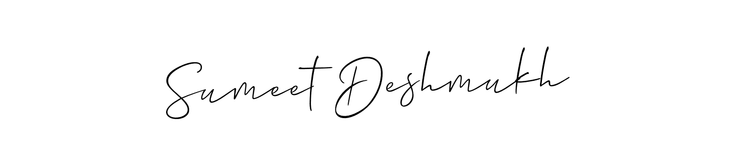 Also You can easily find your signature by using the search form. We will create Sumeet Deshmukh name handwritten signature images for you free of cost using Allison_Script sign style. Sumeet Deshmukh signature style 2 images and pictures png