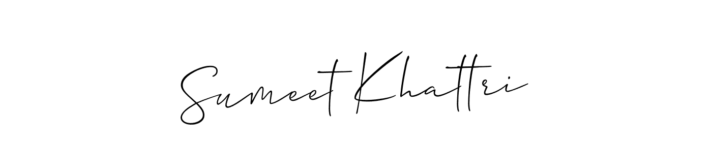 Allison_Script is a professional signature style that is perfect for those who want to add a touch of class to their signature. It is also a great choice for those who want to make their signature more unique. Get Sumeet Khattri name to fancy signature for free. Sumeet Khattri signature style 2 images and pictures png