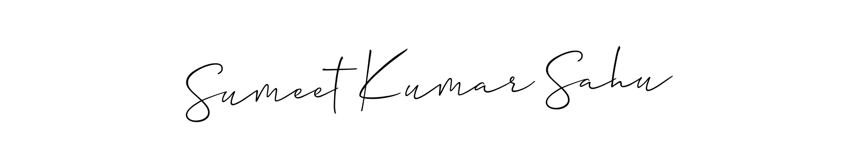 Make a beautiful signature design for name Sumeet Kumar Sahu. With this signature (Allison_Script) style, you can create a handwritten signature for free. Sumeet Kumar Sahu signature style 2 images and pictures png