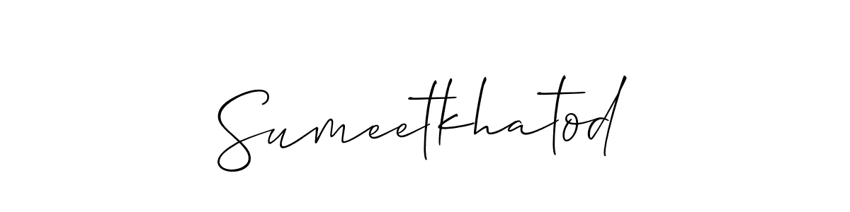 How to make Sumeetkhatod name signature. Use Allison_Script style for creating short signs online. This is the latest handwritten sign. Sumeetkhatod signature style 2 images and pictures png