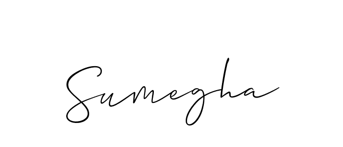Use a signature maker to create a handwritten signature online. With this signature software, you can design (Allison_Script) your own signature for name Sumegha. Sumegha signature style 2 images and pictures png