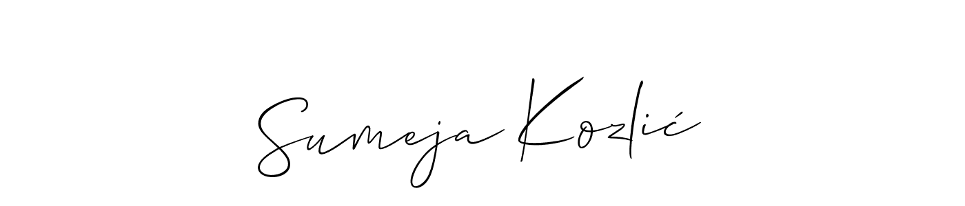 Also You can easily find your signature by using the search form. We will create Sumeja Kozlić name handwritten signature images for you free of cost using Allison_Script sign style. Sumeja Kozlić signature style 2 images and pictures png