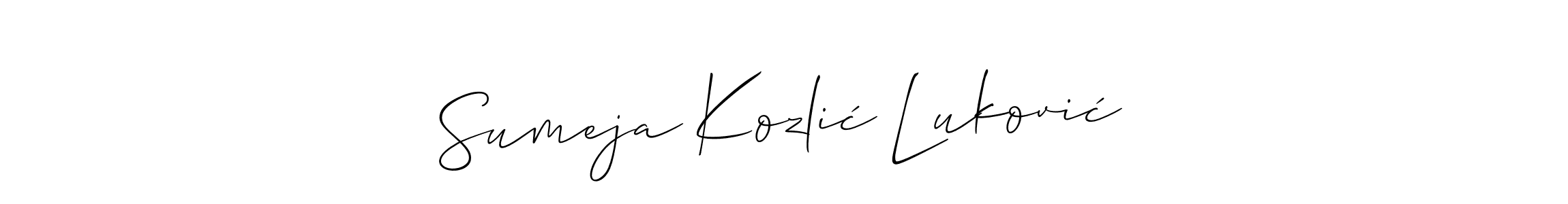 This is the best signature style for the Sumeja Kozlić Luković name. Also you like these signature font (Allison_Script). Mix name signature. Sumeja Kozlić Luković signature style 2 images and pictures png