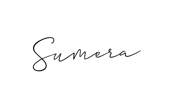 Design your own signature with our free online signature maker. With this signature software, you can create a handwritten (Allison_Script) signature for name Sumera. Sumera signature style 2 images and pictures png