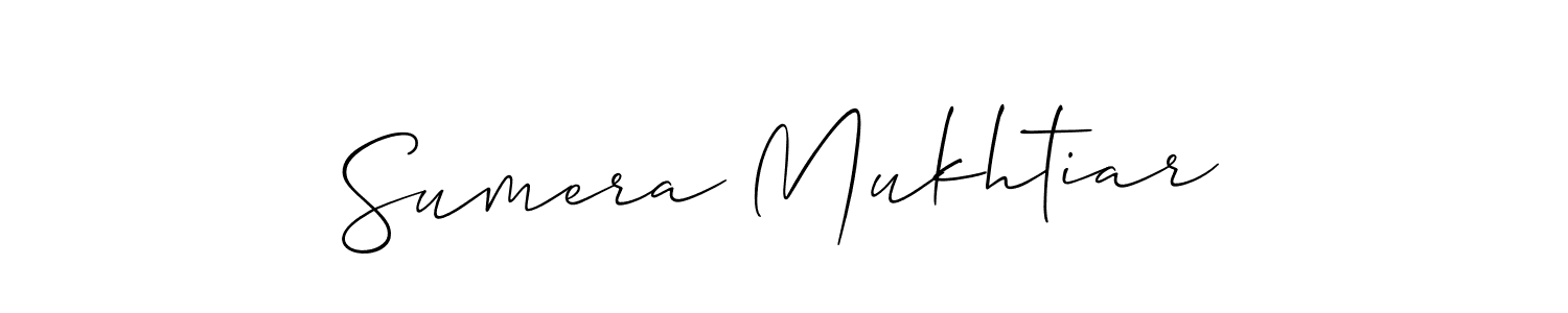 Also we have Sumera Mukhtiar name is the best signature style. Create professional handwritten signature collection using Allison_Script autograph style. Sumera Mukhtiar signature style 2 images and pictures png