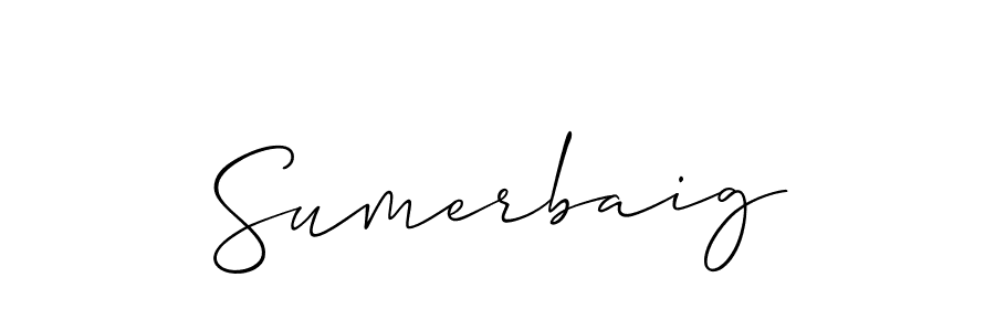 How to make Sumerbaig signature? Allison_Script is a professional autograph style. Create handwritten signature for Sumerbaig name. Sumerbaig signature style 2 images and pictures png