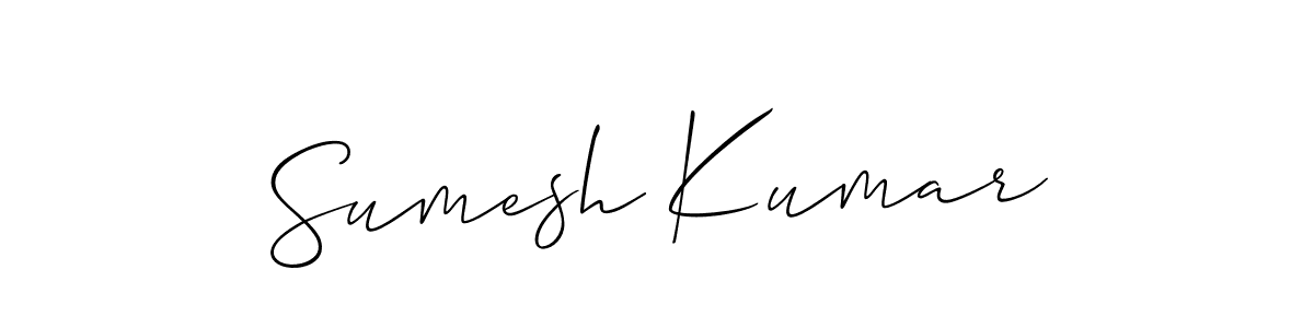 Also we have Sumesh Kumar name is the best signature style. Create professional handwritten signature collection using Allison_Script autograph style. Sumesh Kumar signature style 2 images and pictures png