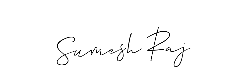 Create a beautiful signature design for name Sumesh Raj. With this signature (Allison_Script) fonts, you can make a handwritten signature for free. Sumesh Raj signature style 2 images and pictures png