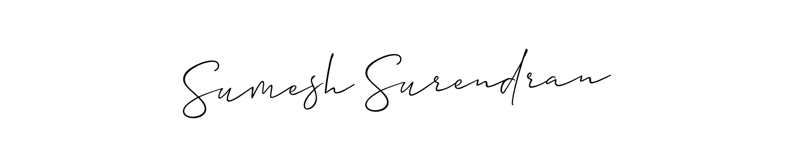 Also You can easily find your signature by using the search form. We will create Sumesh Surendran name handwritten signature images for you free of cost using Allison_Script sign style. Sumesh Surendran signature style 2 images and pictures png