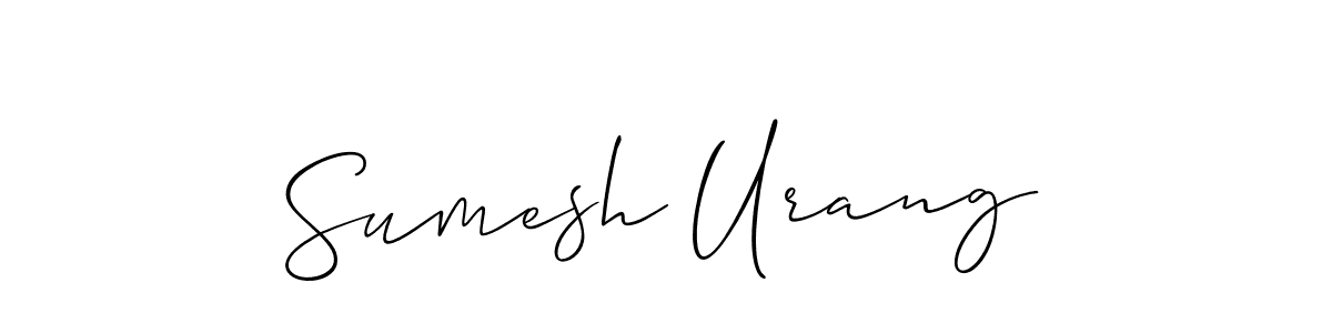 Create a beautiful signature design for name Sumesh Urang. With this signature (Allison_Script) fonts, you can make a handwritten signature for free. Sumesh Urang signature style 2 images and pictures png