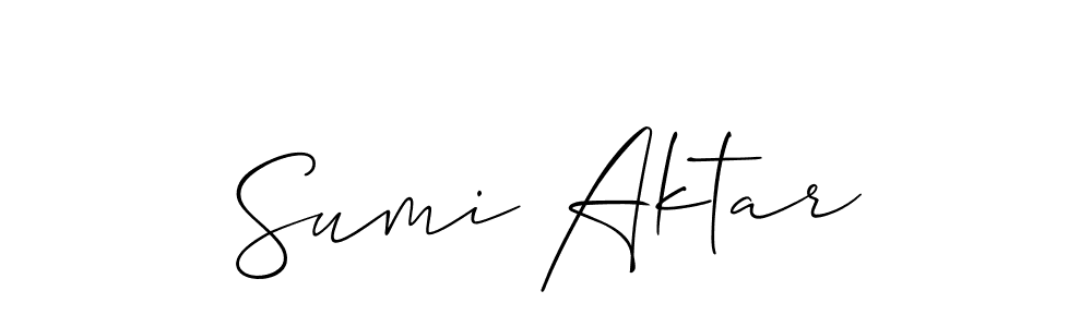 It looks lik you need a new signature style for name Sumi Aktar. Design unique handwritten (Allison_Script) signature with our free signature maker in just a few clicks. Sumi Aktar signature style 2 images and pictures png
