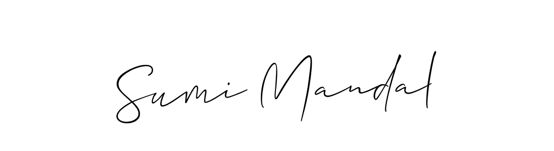 The best way (Allison_Script) to make a short signature is to pick only two or three words in your name. The name Sumi Mandal include a total of six letters. For converting this name. Sumi Mandal signature style 2 images and pictures png