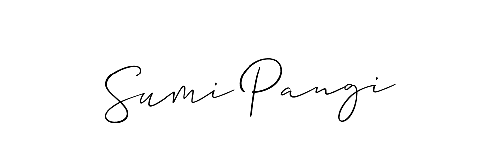 Also You can easily find your signature by using the search form. We will create Sumi Pangi name handwritten signature images for you free of cost using Allison_Script sign style. Sumi Pangi signature style 2 images and pictures png