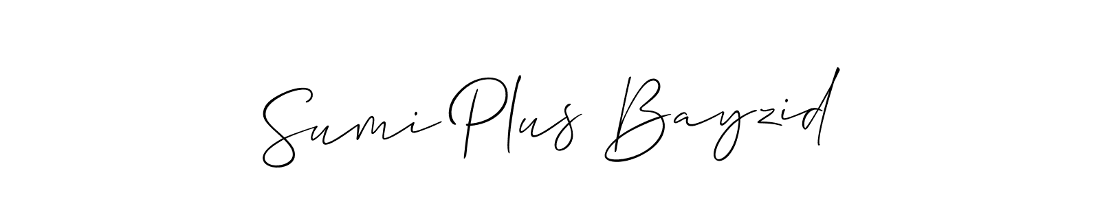 Also You can easily find your signature by using the search form. We will create Sumi Plus Bayzid name handwritten signature images for you free of cost using Allison_Script sign style. Sumi Plus Bayzid signature style 2 images and pictures png