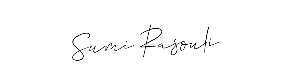 Design your own signature with our free online signature maker. With this signature software, you can create a handwritten (Allison_Script) signature for name Sumi Rasouli. Sumi Rasouli signature style 2 images and pictures png