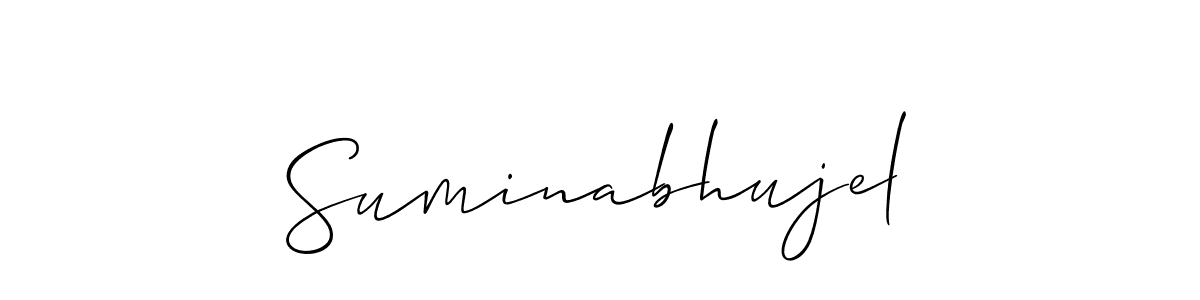 It looks lik you need a new signature style for name Suminabhujel. Design unique handwritten (Allison_Script) signature with our free signature maker in just a few clicks. Suminabhujel signature style 2 images and pictures png