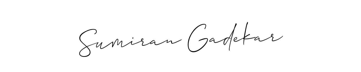 How to make Sumiran Gadekar name signature. Use Allison_Script style for creating short signs online. This is the latest handwritten sign. Sumiran Gadekar signature style 2 images and pictures png