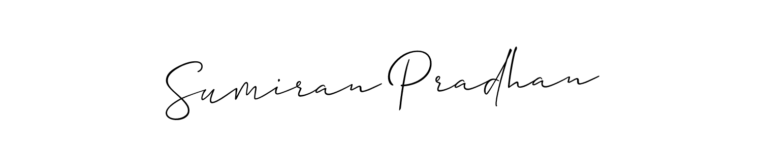 if you are searching for the best signature style for your name Sumiran Pradhan. so please give up your signature search. here we have designed multiple signature styles  using Allison_Script. Sumiran Pradhan signature style 2 images and pictures png