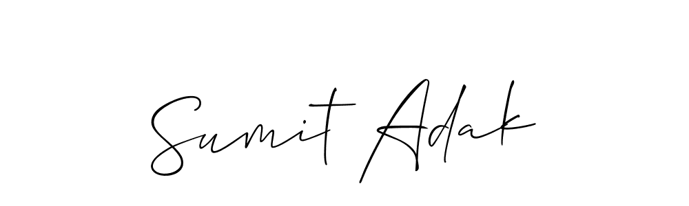 How to make Sumit Adak name signature. Use Allison_Script style for creating short signs online. This is the latest handwritten sign. Sumit Adak signature style 2 images and pictures png