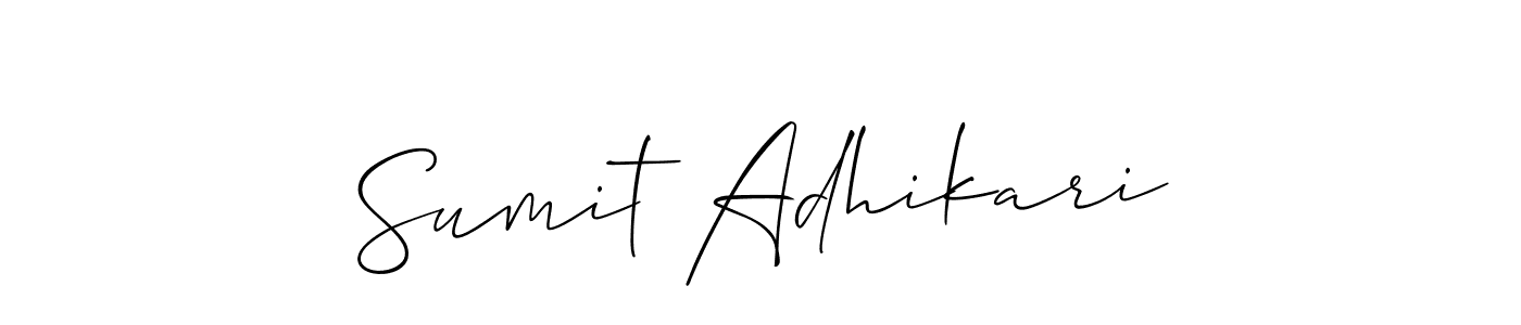 Similarly Allison_Script is the best handwritten signature design. Signature creator online .You can use it as an online autograph creator for name Sumit Adhikari. Sumit Adhikari signature style 2 images and pictures png