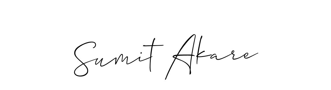 Make a beautiful signature design for name Sumit Akare. With this signature (Allison_Script) style, you can create a handwritten signature for free. Sumit Akare signature style 2 images and pictures png