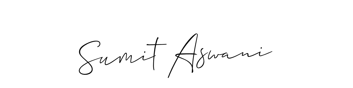 How to make Sumit Aswani name signature. Use Allison_Script style for creating short signs online. This is the latest handwritten sign. Sumit Aswani signature style 2 images and pictures png