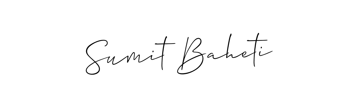 How to make Sumit Baheti name signature. Use Allison_Script style for creating short signs online. This is the latest handwritten sign. Sumit Baheti signature style 2 images and pictures png