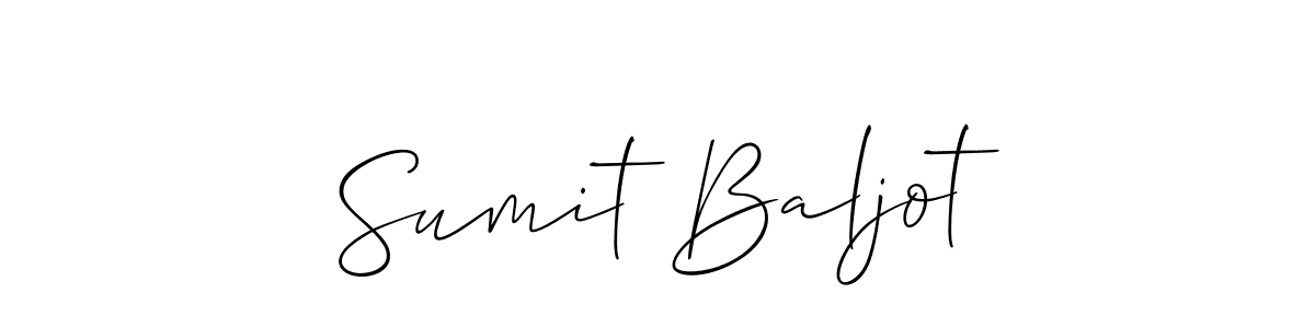 Make a beautiful signature design for name Sumit Baljot. With this signature (Allison_Script) style, you can create a handwritten signature for free. Sumit Baljot signature style 2 images and pictures png