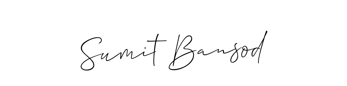 Also we have Sumit Bansod name is the best signature style. Create professional handwritten signature collection using Allison_Script autograph style. Sumit Bansod signature style 2 images and pictures png
