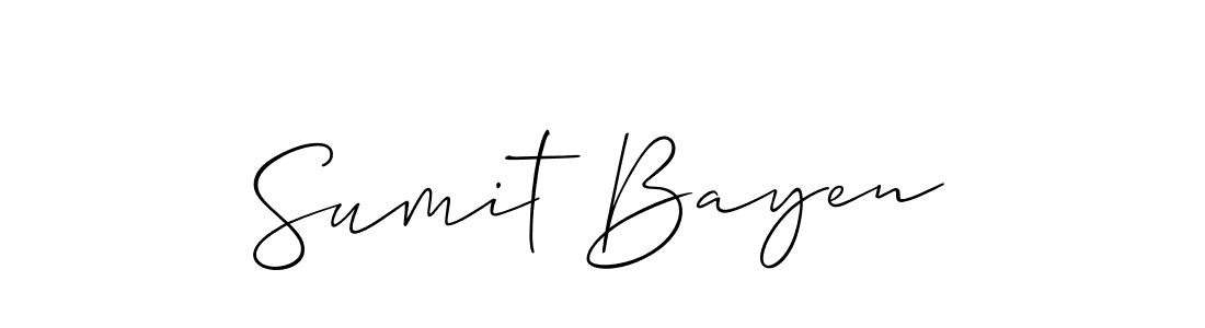 Make a beautiful signature design for name Sumit Bayen. With this signature (Allison_Script) style, you can create a handwritten signature for free. Sumit Bayen signature style 2 images and pictures png