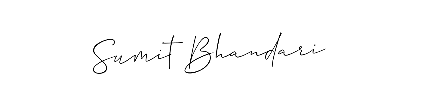 The best way (Allison_Script) to make a short signature is to pick only two or three words in your name. The name Sumit Bhandari include a total of six letters. For converting this name. Sumit Bhandari signature style 2 images and pictures png