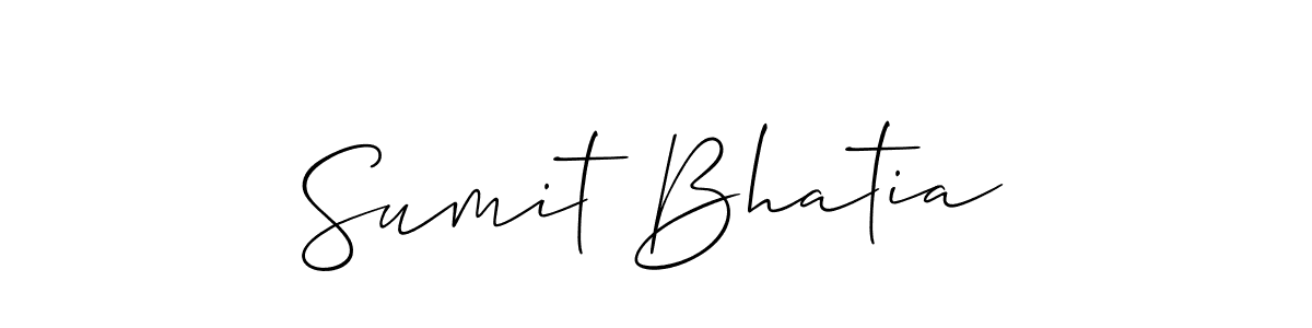 Make a beautiful signature design for name Sumit Bhatia. With this signature (Allison_Script) style, you can create a handwritten signature for free. Sumit Bhatia signature style 2 images and pictures png