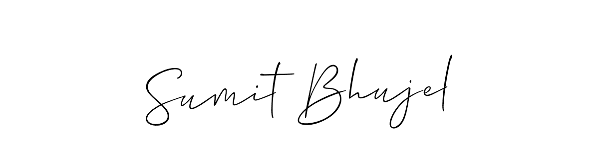 It looks lik you need a new signature style for name Sumit Bhujel. Design unique handwritten (Allison_Script) signature with our free signature maker in just a few clicks. Sumit Bhujel signature style 2 images and pictures png