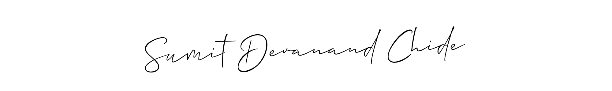 You should practise on your own different ways (Allison_Script) to write your name (Sumit Devanand Chide) in signature. don't let someone else do it for you. Sumit Devanand Chide signature style 2 images and pictures png