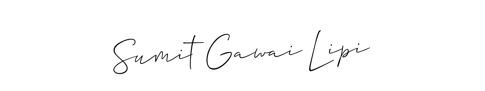 Create a beautiful signature design for name Sumit Gawai Lipi. With this signature (Allison_Script) fonts, you can make a handwritten signature for free. Sumit Gawai Lipi signature style 2 images and pictures png